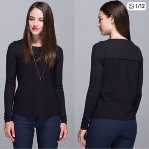 Lululemon Out Of This World Long Sleeve Top Black Size 6